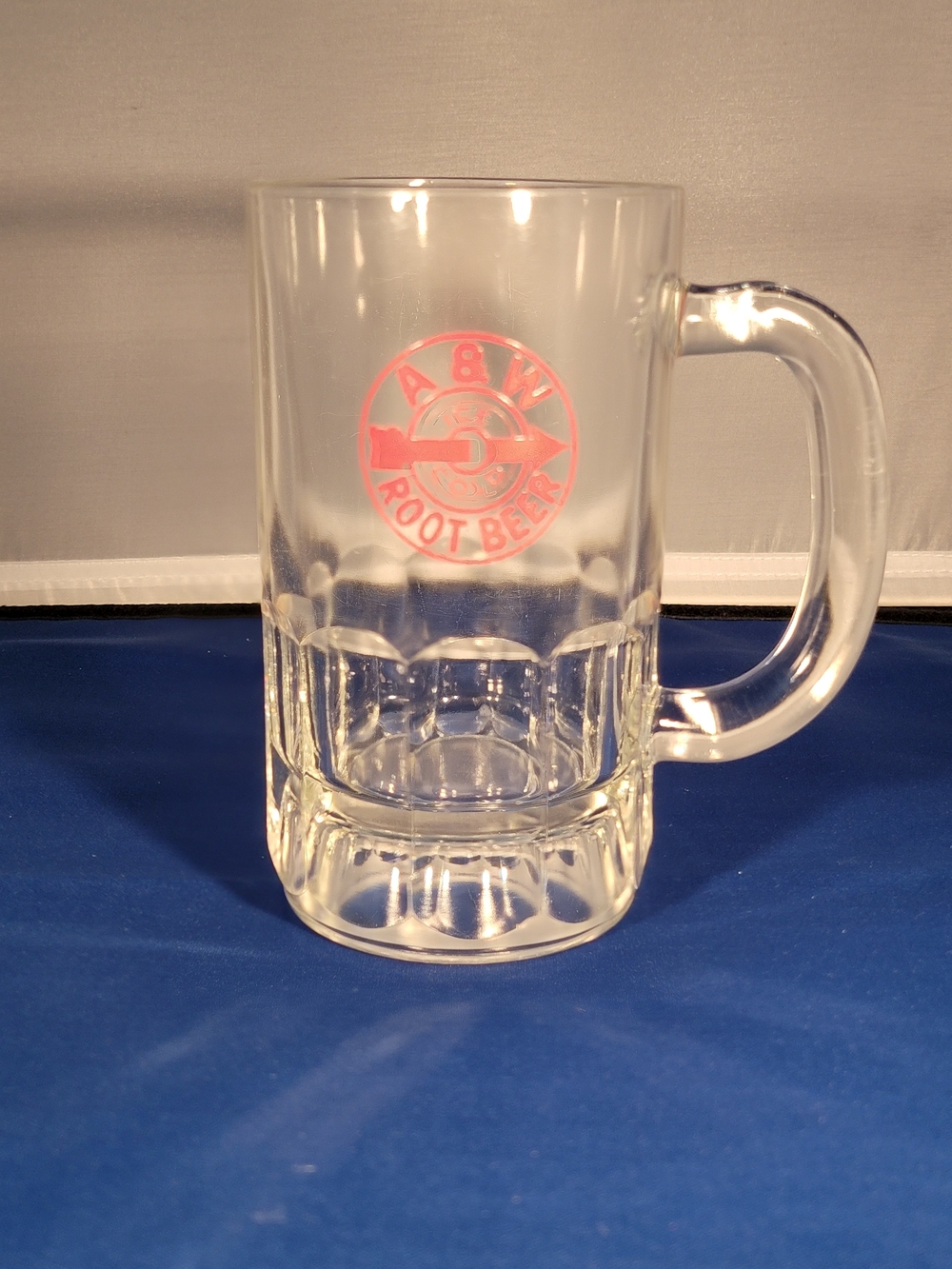 Vintage Frim 90's Clear Glass A&W Root Beer Mug 6" In Tall - Red Logo